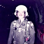 the young Trent Ruble standing near the C-141 Starlifter